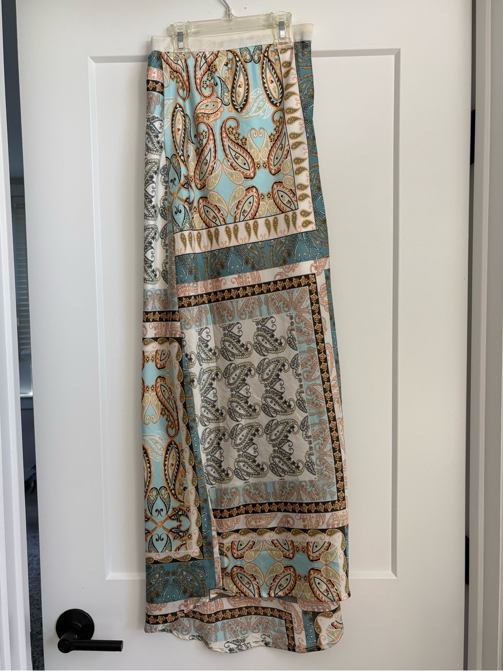 Light Blue Paisley Maxi Skirt